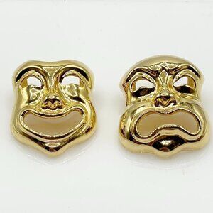 Joan Rivers RARE Vintage Comedy Tragedy Masks Gold-Plated Pins Set of Two